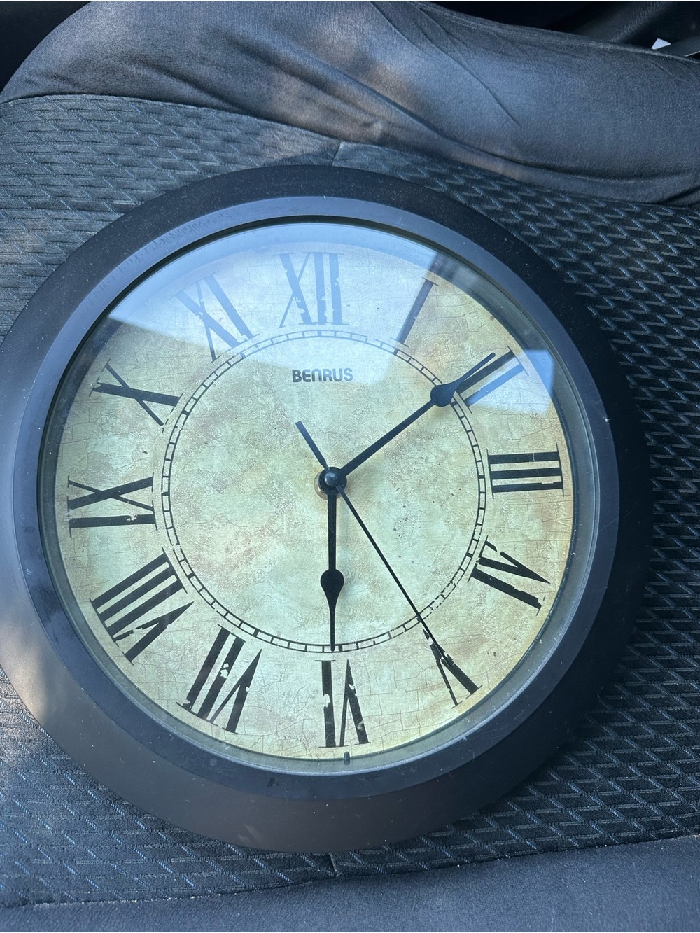 Black & Cream Roman Numeral Wall Clock